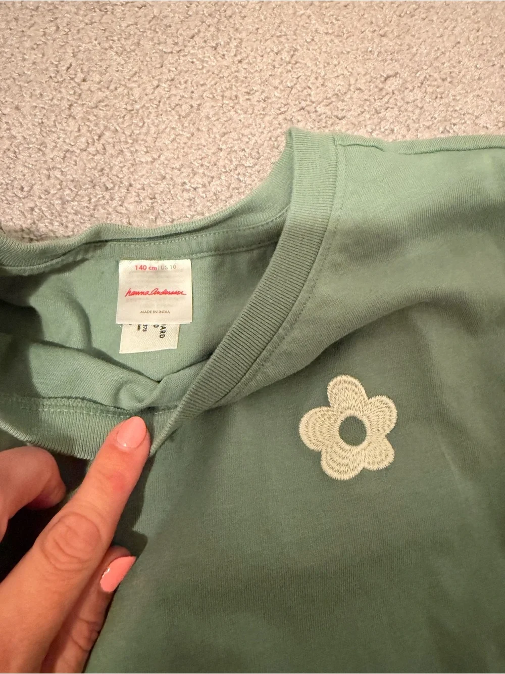 Hanna Andersson Green Floral Top + Shorts Set — Size 10 / 140